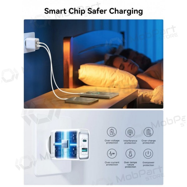 Laadija Joyroom JR-TCF15 USB-C/USB-A 30W valged