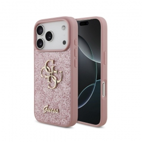 Apple iPhone 18 Pro ümbris - Guess PU Fixed Glitter 4G Metal Logo (must)