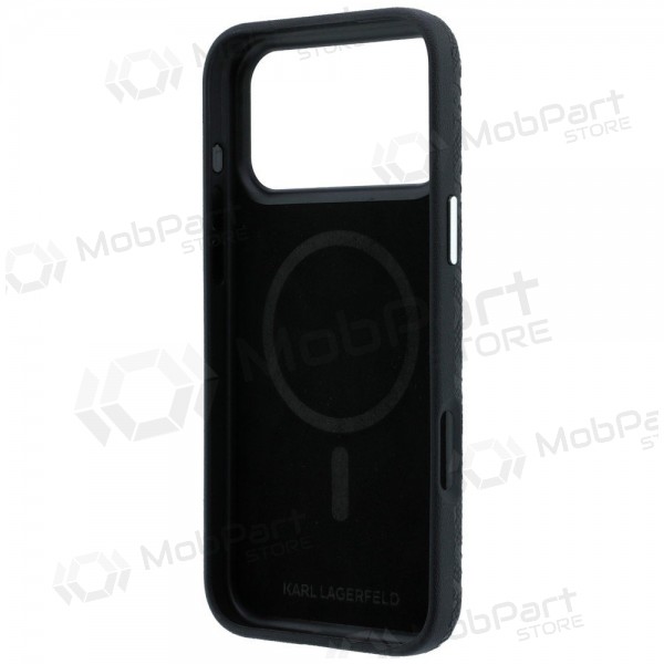 Apple iPhone 18 Pro Max ümbris - Karl Lagerfeld PU Grained Allover Semi Wrap MagSafe (must)