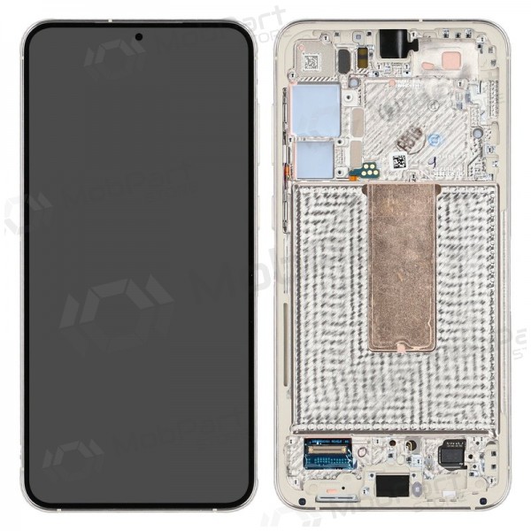 Ekranas Samsung S916 S23+ 5G su lietimui jautriu stikliuku ja rėmeliu Cream originaalne (service pack)