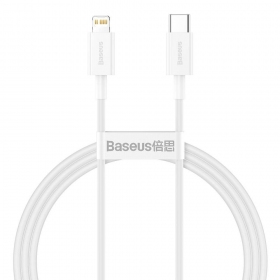 USB kaabel Baseus Superior Type-C - Lightning PD 20W 1.0m (valged) CATLYS-A02