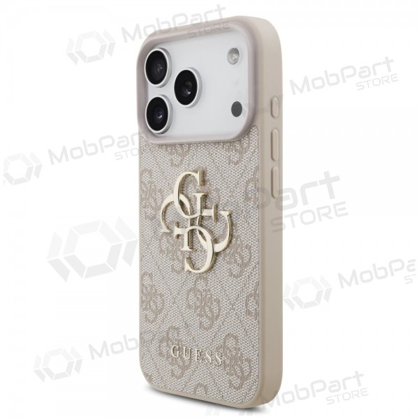 Apple iPhone 17 Pro ümbris - Guess PU 4G Metal Logo (roosa)