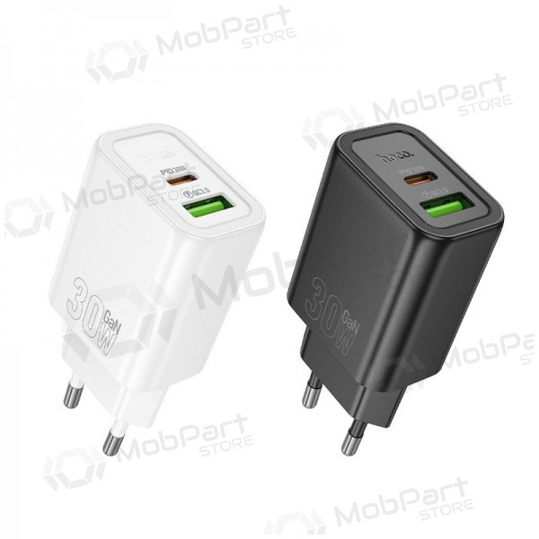 Telefoni laadija Hoco N63 30 W GaN USB-C + USB-A must