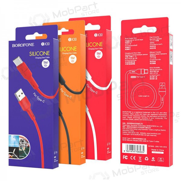 USB kaabel Borofone BX30 Type-C 1.0m (mustad)