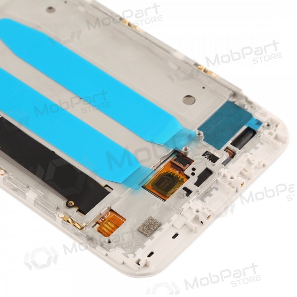 Xiaomi Mi A1 / Mi 5X ekraan (valged) (koos raamiga) (kasutatud grade C, originaalne)