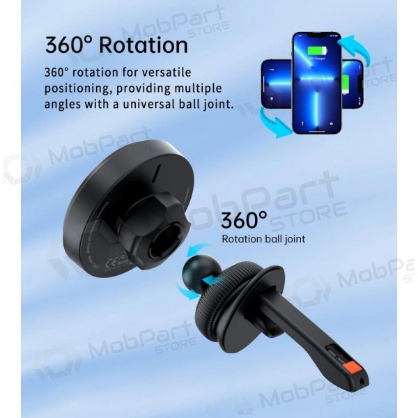 Automobilinis laikiklis-laadija Choetech T205-F MagSafe 15W mustad