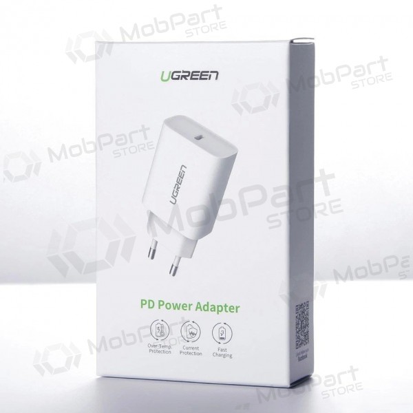 Laadija buitinis Ugreen CD137 USB-C 20W 3A valged