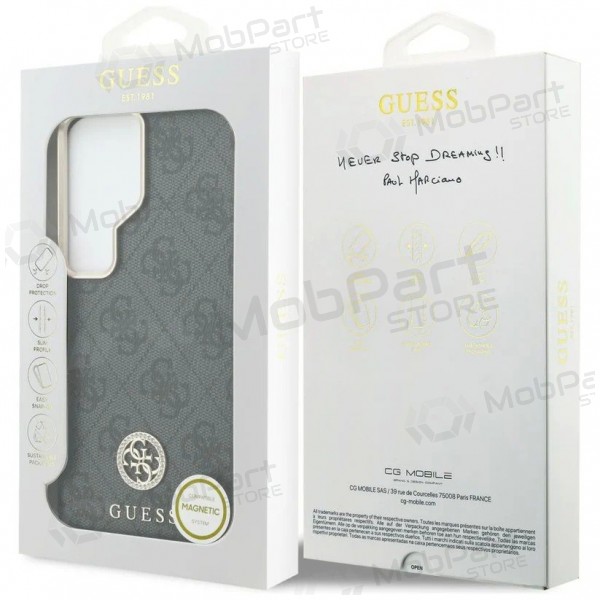 Samsung Galaxy S26 Ultra ümbris - Guess PU Leather 4G Strass Logo Gold Frame Magnetic (must)