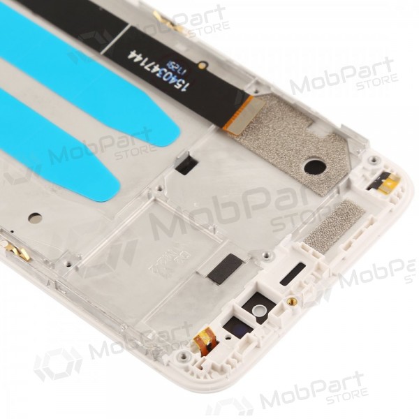 Xiaomi Mi A1 / Mi 5X ekraan (valged) (koos raamiga) (kasutatud grade C, originaalne)