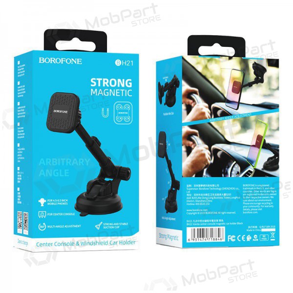 Auto telefonihoidja Borofone BH21 Vanda, tvirtinamas ant prietaisų skydelio, magnetinis