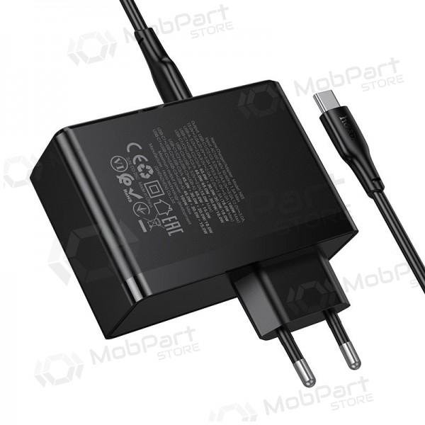 Võrgulaadija Hoco N85 100 W 3x USB-C + USB-A koos USB-C kaabliga 2 m must