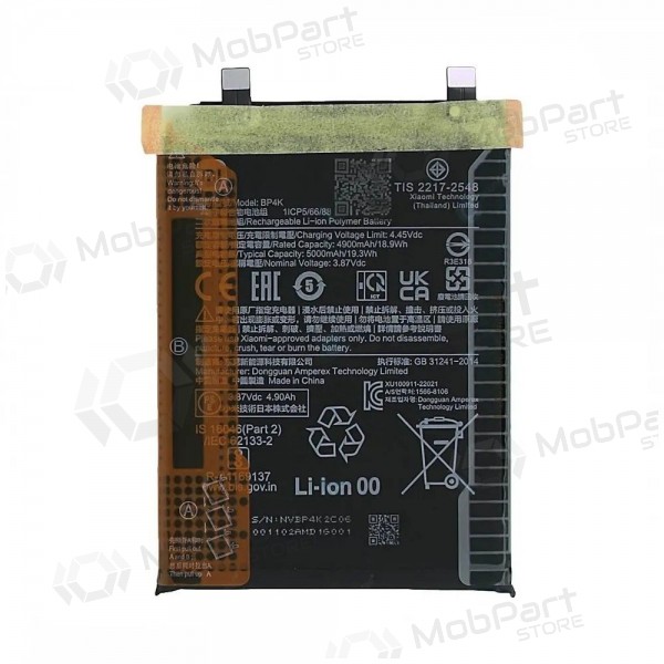 Akumuliatorius originaalne Xiaomi Redmi Note 12 Pro 5G/Poco X5 Pro 5G/Poco F5 5G 5000mAh BP4K (service pack)