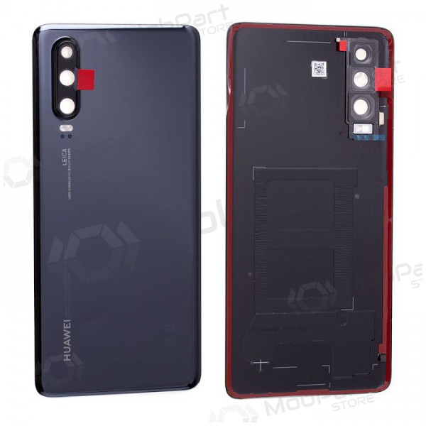 Huawei P30 patareipesade kaas (tagakaas) (mustad) (kasutatud grade B, originaalne)