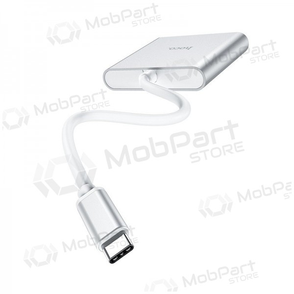 Adapter Hoco HB14 Type-C to USB-A+HDMI+Type-C hõbedased
