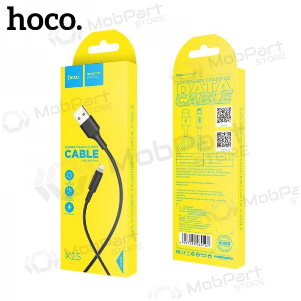 USB kaabel HOCO X25 lightning 1.0m (mustad) USB kaabel HOCO X25 lightning 1.0m (mustad)