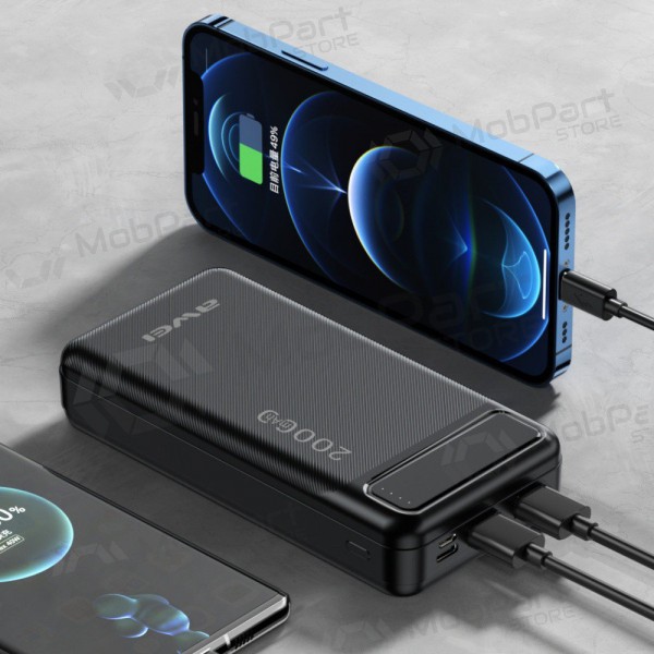 Väline patarei / aku Power Bank Awei P6K 5V/2.1A 20000mAh must