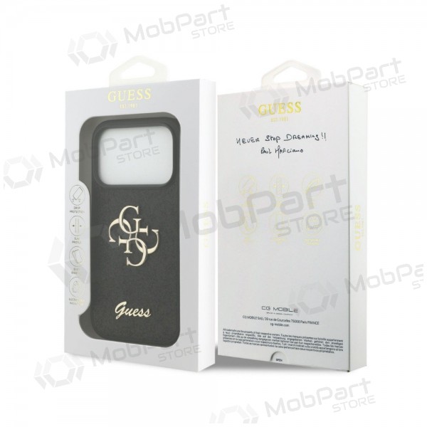 Apple iPhone 18 Pro Max ümbris - Guess PU Fixed Glitter 4G Metal Logo (must)