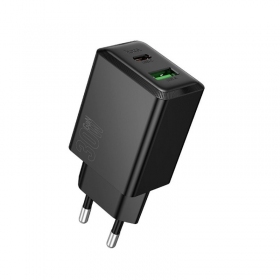 Telefonilaadija Hoco N71 30 W GaN USB-C + USB-A must