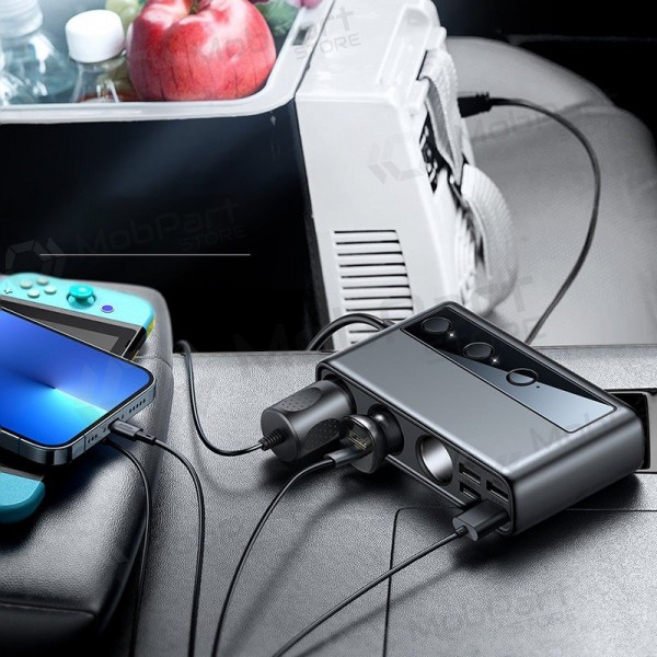 Laadija automobilinis Joyroom 9in1 154W 3x12V, PD USB Type-C, QC3.0 USB-A, 4xUSB-A JR-CL06