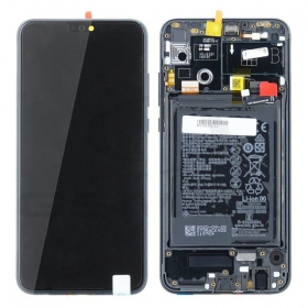 Huawei Honor 9X Lite ekraan (mustad) (koos raamiga ja patarei / aku) (service pack) (originaalne)