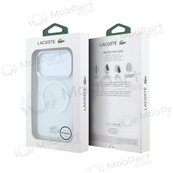 Apple iPhone 18 Pro Max ümbris - Lacoste IML Frosted Petit Pique Metal Logo MagSafe (läbipaistev)
