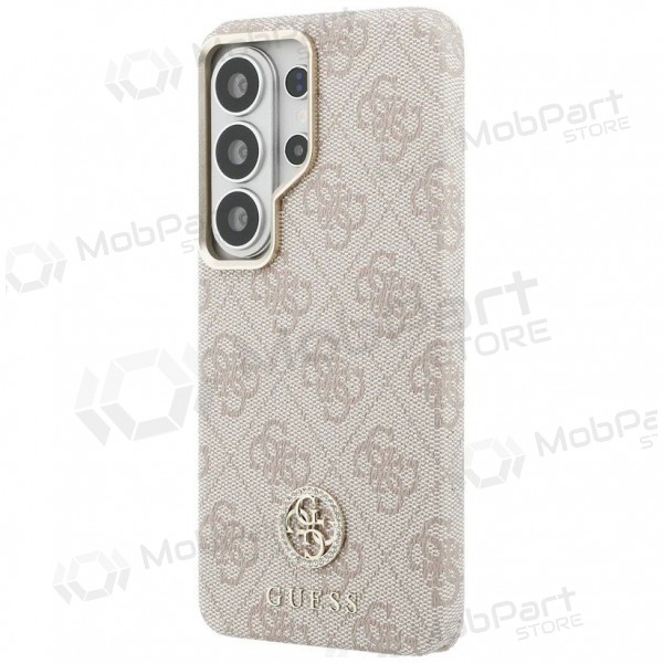 Samsung Galaxy S26 Ultra ümbris - Guess PU Leather 4G Strass Logo Gold Frame Magnetic (roosa)
