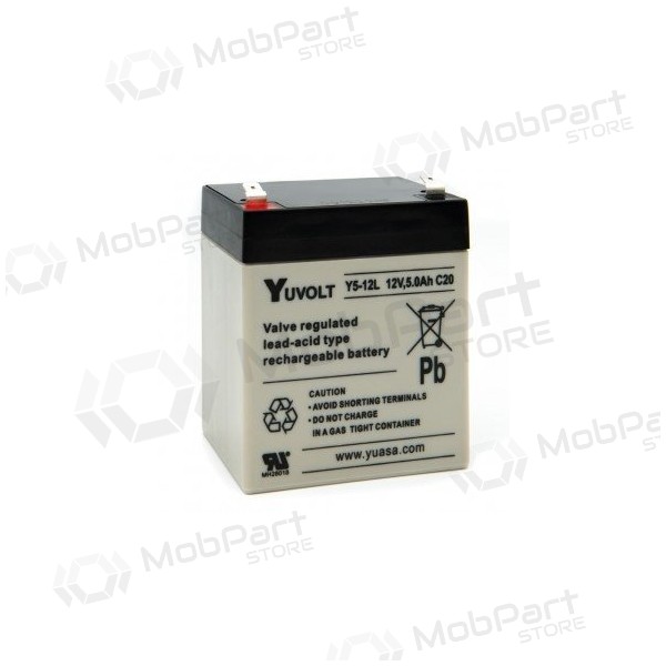 Akumuliatorius YUASA Yuvolt (5Ah, 12V, F2, VRLA)