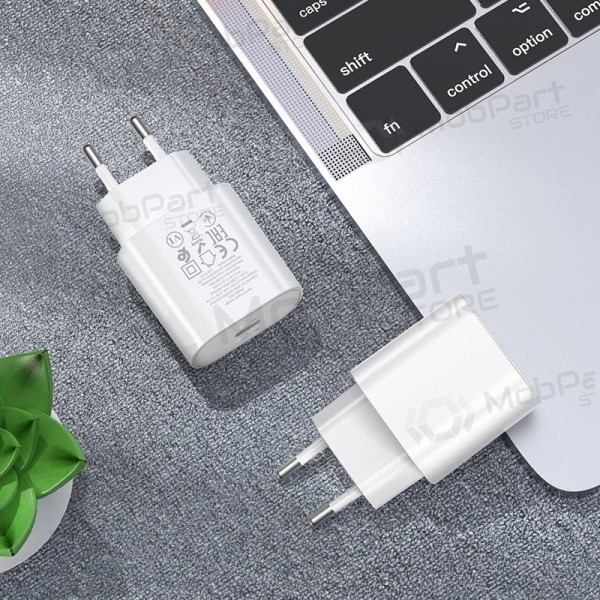 Hoco N22 25 W USB-C telefonilaadija koos Lightning kaabliga 1 m valge
