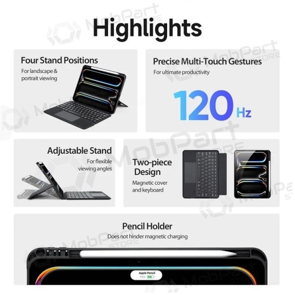 Apple iPad Pro 11 2024, 2025 ümbris klaviatuuriga - Dux Ducis DK (must)