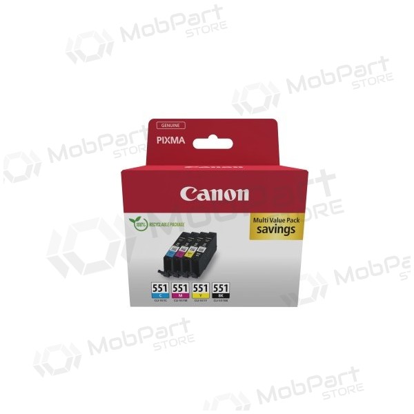 Canon CLI-551 (6509B016) tindikassettide komplekt, C/M/Y/BK