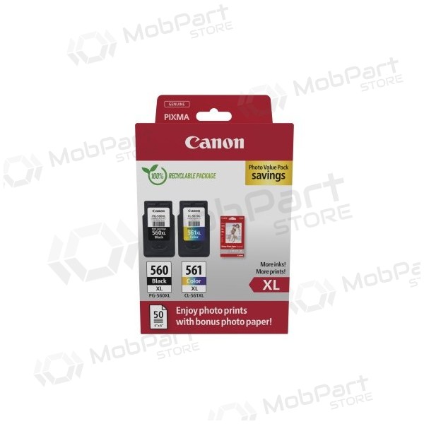 Canon CRG PG-560XL/CL-561XL (3712C008) tindikassettide komplekt, BK/CMY