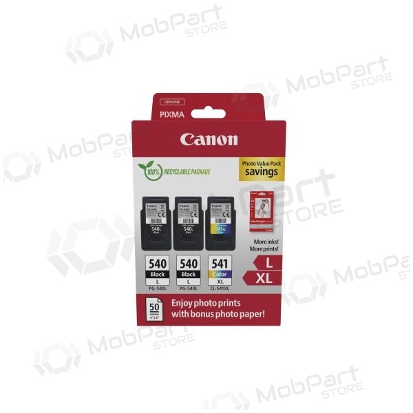 Canon PG-540L/CL-541XL (5224B015) fotoväärtuspakett tindikassettide komplekt, BK/CMY