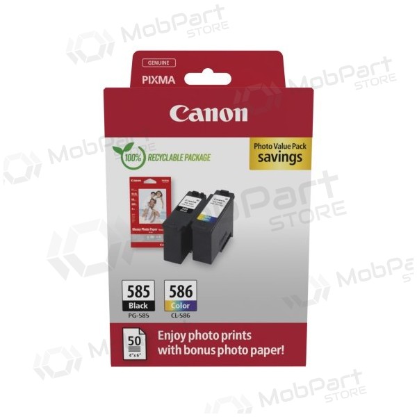 Canon PG-585/CL-586 (6205C004) fotoväärtuspakett tindikassettide komplekt, BK/CMY