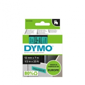 Dymo 45019 (S0720590) lint 12mm x 7m, must rohelisel