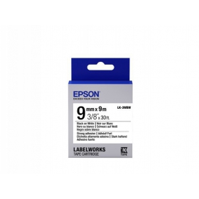 Epson etiketikassett LK-3WBW tugev liim must valgel 9 mm (9 m)