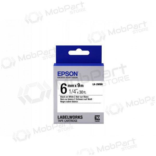 Epson etiketikassett LK-2WBN standardliim must valgel 6 mm (9 m)