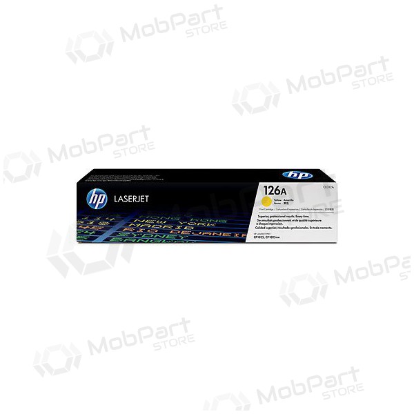 HP 126A (CE312A), kollane kassett laserprinterite jaoks, 1000 leheküljed.