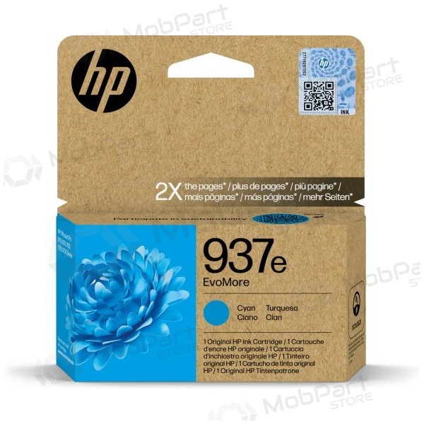 HP 937e EvoMore (4S6W6NE) tindikassett, sinine