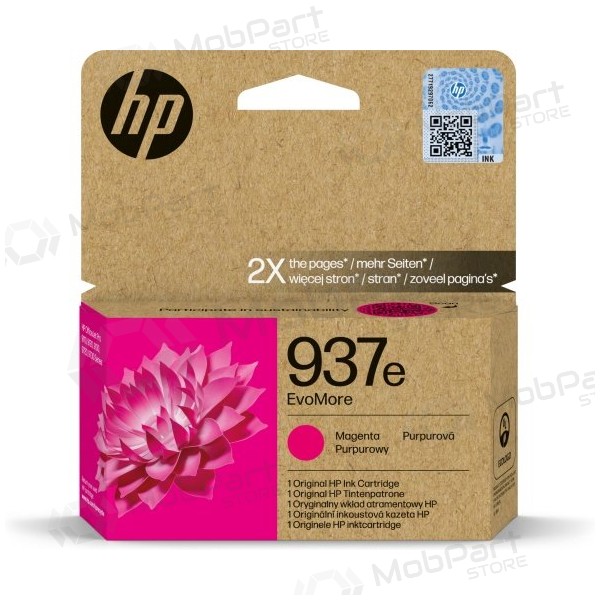HP 937e EvoMore (4S6W7NE) tindikassett, purpurpunane