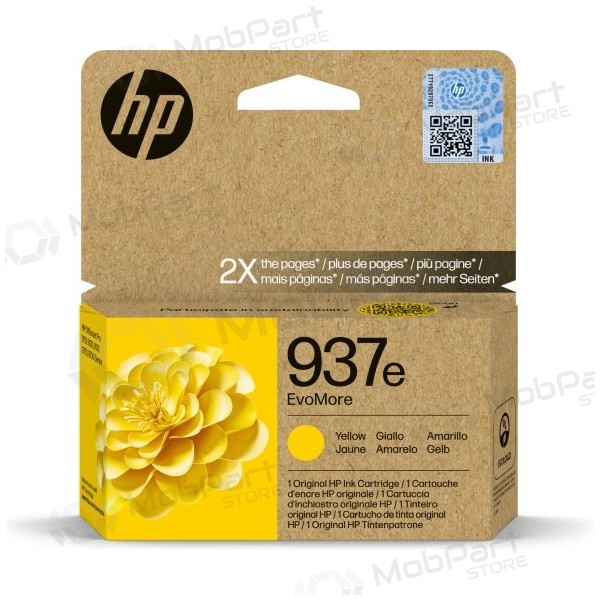 HP 937e EvoMore (4S6W8NE) tindikassett, kollane