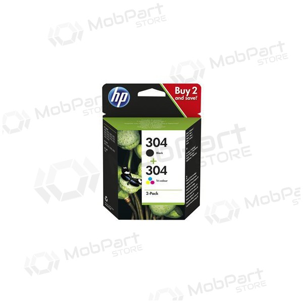 HP No.304 Kasėčių rinkinys (3JB05AE), must ja trispalvė kassett tindiprinteritele