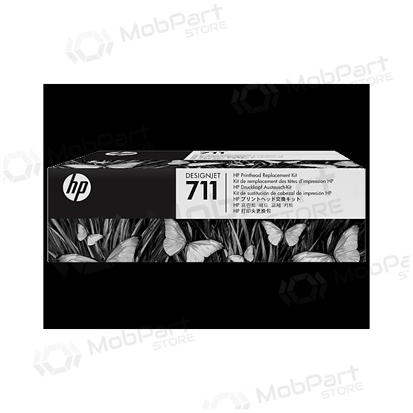 HP No.711 (C1Q10A), Mustad, helesinine, Purpurinė, Kollane rašalinio spausdintuvo galvutė
