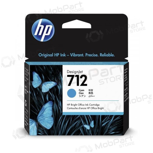 HP No.712 (3ED67A), sinine kassett Rašaliniams spausdintuvams, 29ml.