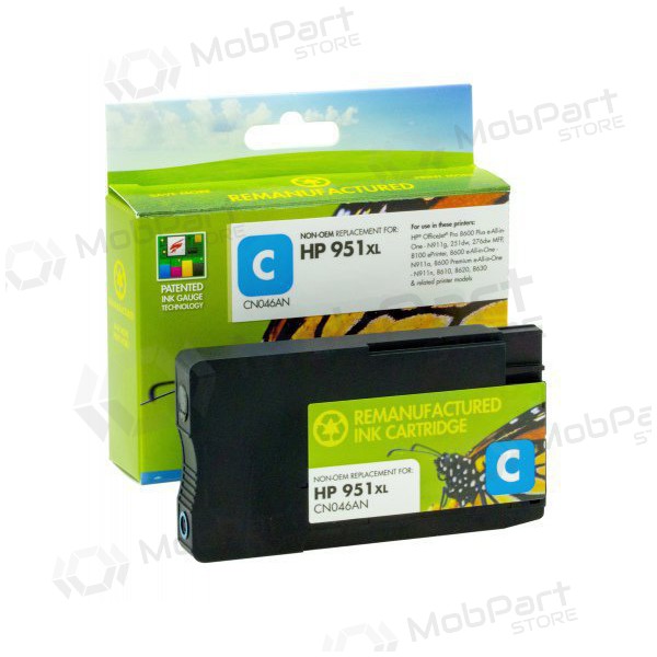 Neoriginaalne Static Control HP 951XL (CN046AE) Uus mikroschema, helesinine kassett laserprinterite jaoks, 1500 leheküljed.